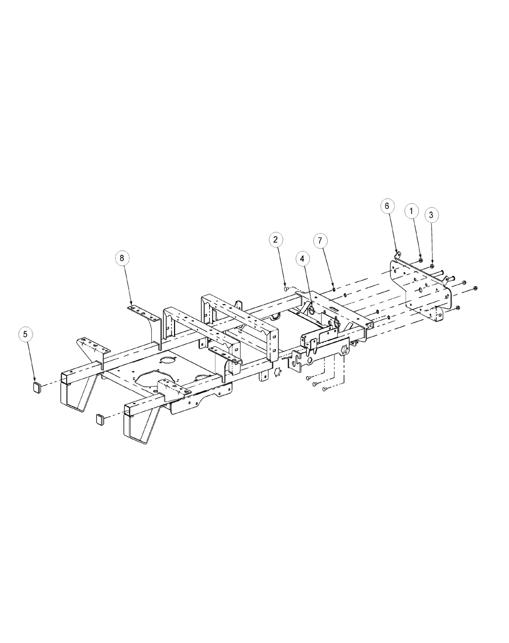 Frame Assembly Diagram and Parts List for M72-GN33 53CB5FJZ750-33HP-OHV Cub Cadet Lawn Tractor